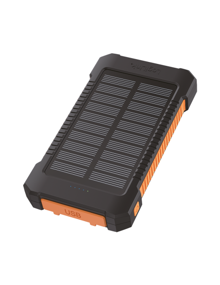 
PA0321 LOGILINK - Bateria Externa Power Bank  6000  Solar 2 puertos USB-A de control de calidad y 1 puerto USB-C Negro Naranj