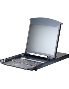 
ATEN-KL1108VN Consola LCD dual rail con switch KVM por IP integrado multi-interfaz Cat 5 de 8 puertos de 1 consola local y 1 