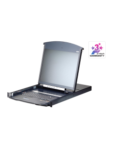 
ATEN-KL1116VN Consola LCD dual rail con switch KVM por IP integrado multi-interfaz Cat 5 de 16 puertos de 1 consola local y 1