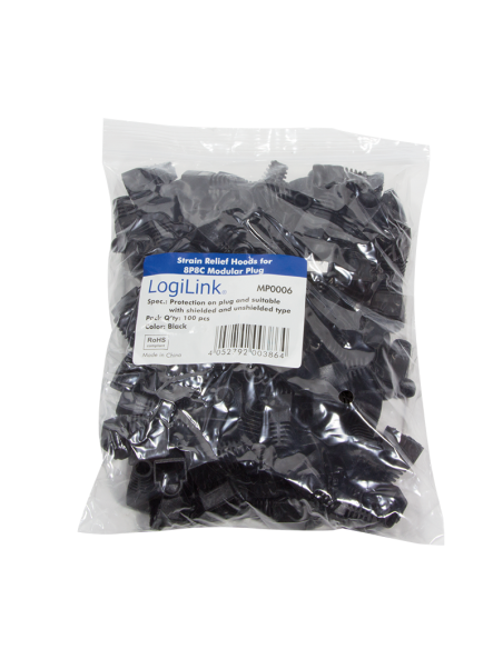 
Capuchón RJ45 Negro Ø5,8mm  LOGILINK    (PRECIO 100 UNIDADES  EMBALAJE 100/500)