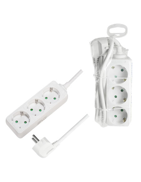 
LPS205 Regleta de  3 tomas sin interruptor Blanca 1.4m 16A 3500W Logilink