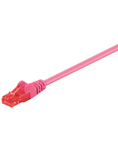 
95261 CAT 6 patch cable, U/UTP, magenta, 1 m - CCA material