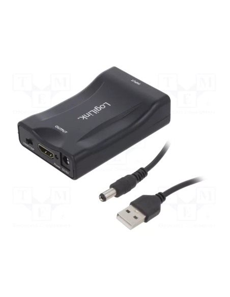 
CV0160 Convertidor de vídeo, EuroConector/F a HDMI-A/F, 1080p, negro