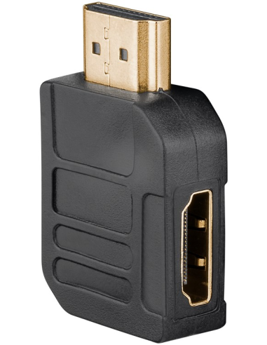 
51724 GOOBAY - Adaptador HDMI Hembra a HDMI Macho Codo 90°  Horizontal, 4K/60Hz Goobay