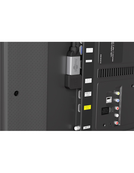 
51724 GOOBAY - Adaptador HDMI Hembra a HDMI Macho Codo 90°  Horizontal, 4K/60Hz Goobay