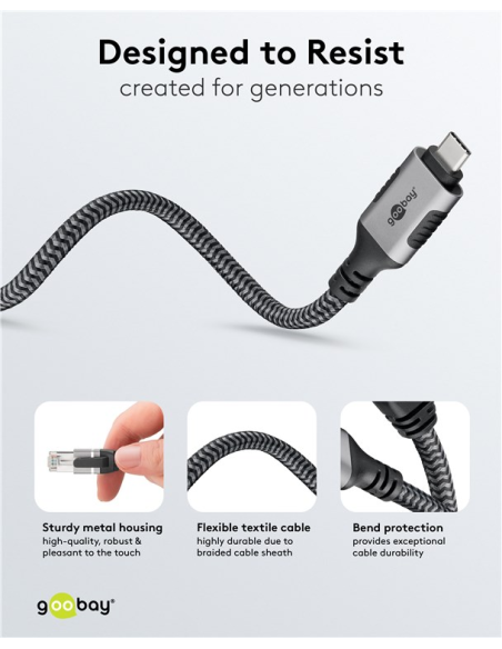 
70754 GOOBAY - USB-C 3.1 to RJ45 Ethernet Cable, 10 m