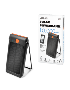 
PA0273 Bateria Externa Power Bank 10000  Solar 2 puertos USB-A de control de calidad y 1 puerto USB-C de carga  y Linterna