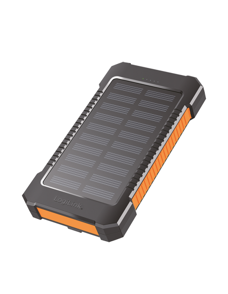 
PA0290 Bateria Externa Power Bank  6000  Solar 2x USB-A, 1x USB-C, 10 W, Linterna  Naranja Logilink