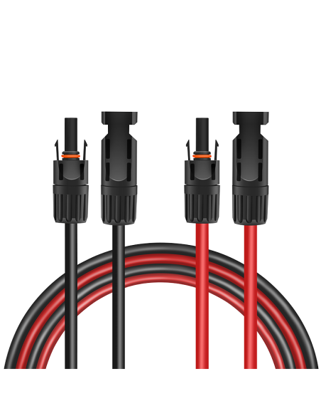 
PHC0101 Juego de cables de extensión para paneles solares, MC4/Macho a MC4/Hembra, 6 mm², CU,  2 m, Rojo y Negro Logilink