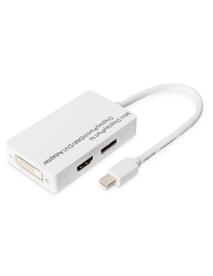 
 DisplayPort splitter cable, miniDP - DP+HDMI+DVI M/F, 0.2m, DP 1.1a compatible, CE, wh

No es necesario comprar 3 adaptado
