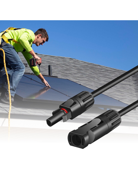 
PHC0101 Juego de cables de extensión para paneles solares, MC4/Macho a MC4/Hembra, 6 mm², CU,  2 m, Rojo y Negro Logilink
