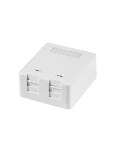 
NK4080 Caja de superficie para 2 módulo keystone, con cierre de resorte . Blanco RAL9003 Logilink