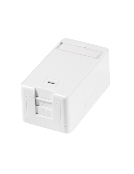 
NK4079 Caja de superficie para 1 módulo keystone, con cierre de resorte . Blanco RAL9003 Logilink