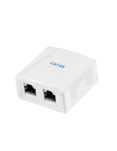 
NP0097 Roseta montaje en superficie Cat.6A, 2 x RJ45 FTP, color blanco  RAL9003 Blanco Logilink