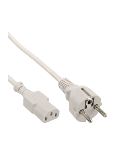 
16652V Cable Alimentacion CEE-7/7 recto  SCHUKO a C13 recto 1.80m Gris H05VV-F3G 0.75qmm