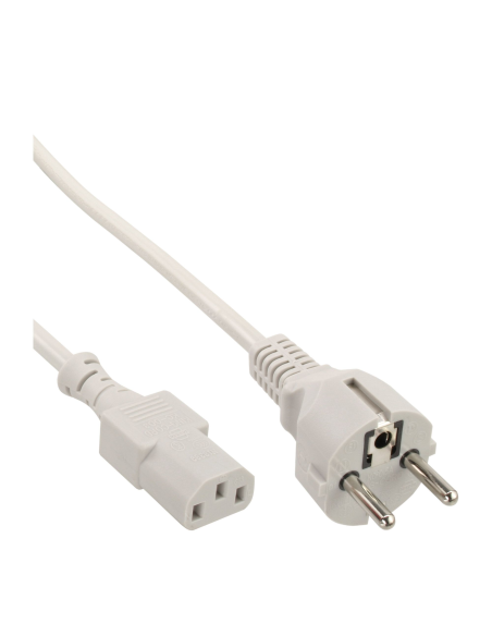 
16652V Cable Alimentacion CEE-7/7 recto  SCHUKO a C13 recto 1.80m Gris H05VV-F3G 0.75qmm