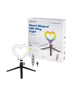 
LogiLink AA0155 - Trípode LED en Forma de corazón (96 Leds) con 17 Efectos dinámicos de luz y 15 Modos de Color RGB 