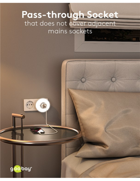 
64566 GOOBAY - Luz LED nocturna enchufable Redonda Goobay Ejemplo