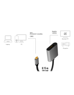 
CUA0102 LOGILINK - Adaptador USB C a DisplayPort  4K @ 120 Hz and 8K @ 60 Hz Aluminio Logilink