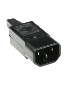 
SFO25 Clavija C14 Macho, Negro Recto, Con terminales de Tornillo y  Con homologaciones