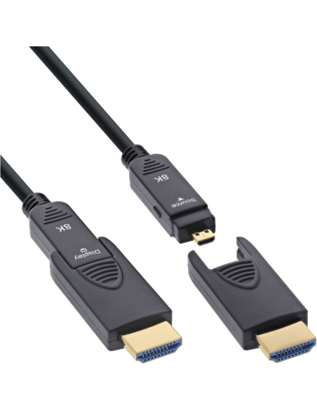 
17950O  Cable HDMI A-A 50 metros Optico activo 8K 60Hz  48Gbps Inline Conector Desmontable