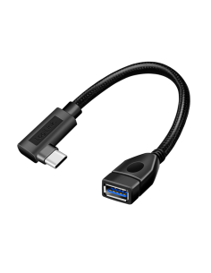 
CU0100 Adaptador USB-C Macho 90º Acodado a USB-A Hembra 15W  10Gb/s OTG Cable de 0.20m Negro Logilink