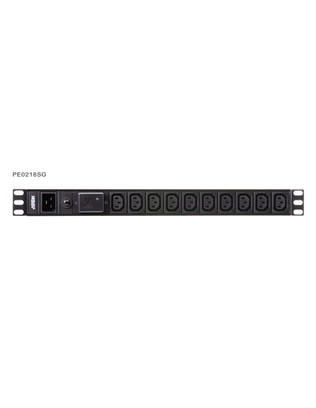 
PE0218SG-AT-G  Regleta Aluminio Rack 19" 17xC-13+1xC19,  Entrada C20 16 A 3 m 16A 1U aten