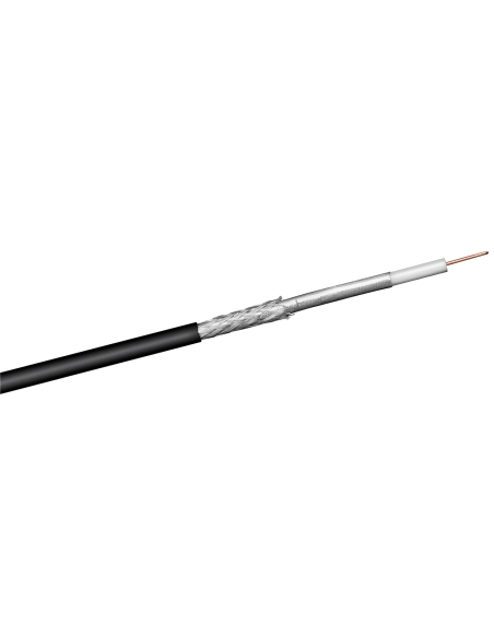 
67103 Cable coaxial SAT para exteriores de 100 dB, doble blindaje, CCS ROLLO DE 100 METROS, negro