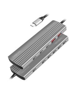
UH0415  Hub USB-C 3.2 Gen2 con 10 puertos USB 3.2 Gen2 de hasta 10 Gbps 2 x  USB A y 8 x USB C Logilink