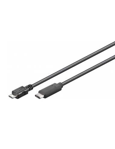 
Cable USB 2.0, USB C Macho a USB 2.0 Micro B macho 0.2 m Negro  goobay




