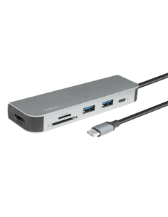 Dock multifunción 6 en 1 que incluye 1 puerto HDMI,1x USB-C PD 2.0, 1x USB-A 3.0, 1x USB-A 2.0, 1x SD card slot, 1x microSD car 2