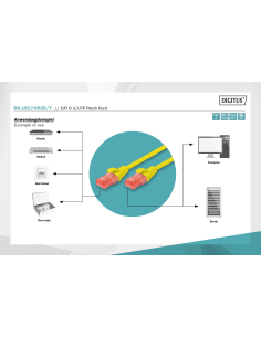 
DK-1617-0025/Y DIGITUS - Latiguillo CAT 6, U-UTP,  0.25 m, Amarillo, LSZH. La categoría 6 se puede identificar fácilmente gra