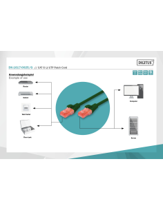 
DK-1617-0025/G -  DIGITUS Cable de conexión U-UTP CAT 6, cobre, LSZH AWG 26/7, longitud 0,25 m, color verde. Optimiza el rend