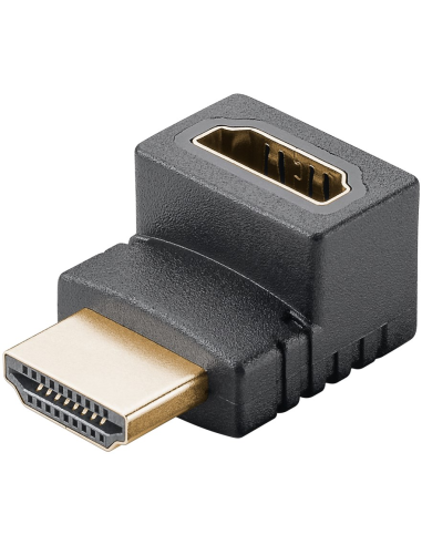 
65744 Adpatador HDMI Hembra a HDMI Macho Codo 90°  Vertical, 8K/60Hz Goobay