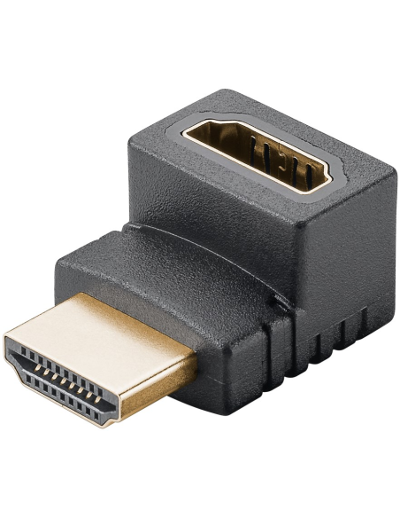 
65744 Adpatador HDMI Hembra a HDMI Macho Codo 90°  Vertical, 8K/60Hz Goobay