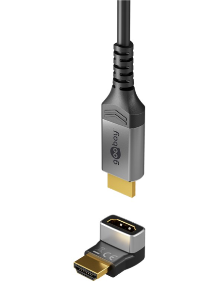 
72009 GOOBAY - Adaptador HDMI Hembra a HDMI Macho Codo 90°  Vertical, 8K/60Hz Goobay plastico Metal