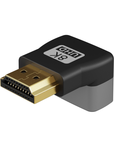 
72009 GOOBAY - Adaptador HDMI Hembra a HDMI Macho Codo 90°  Vertical, 8K/60Hz Goobay plastico Metal