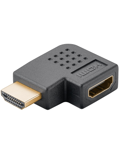 
65745 Adpatador HDMI Hembra a HDMI Macho Codo 90°  Horizontal, 8K/60Hz Goobay