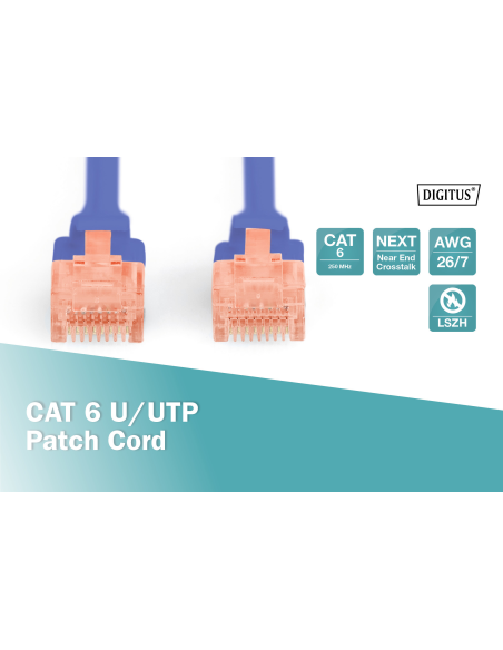 
DIGITUS - DK-1617-0025/B -  Latiguillo CAT 6 U-UTP, Cobre, LSZH (Libre de Halógenos), 
AWG calibre del alambre 26/7, longitu