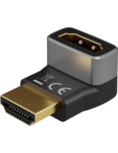 
72009 GOOBAY - Adaptador HDMI Hembra a HDMI Macho Codo 90°  Vertical, 8K/60Hz Goobay plastico Metal
