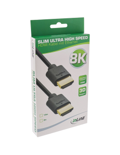 
17911S  Cable HDMI A-A  1,50 metros Ultra-Slim High Speed HDMI  UHD 8K @ 60 Hz  Inline Blister Carton 2