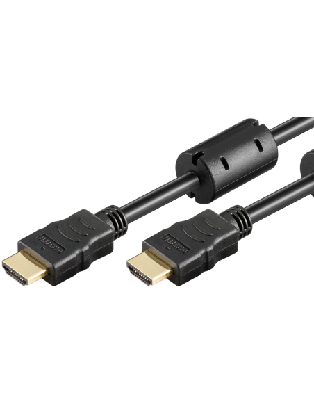 
61299 Cable HDMI A-A  1 metros Negro Ferritas 4K 60Hz 18 Gbit/s Cable CON FERRITAS  V.2.0