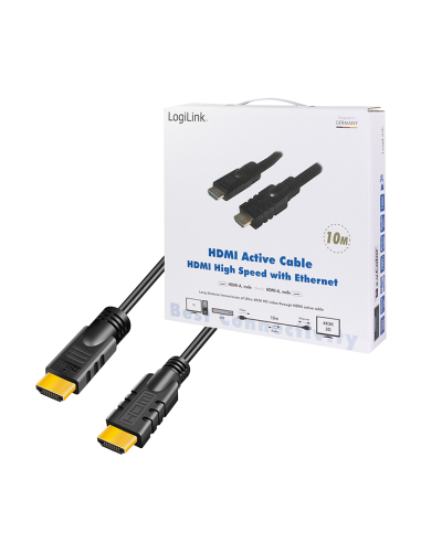 
CHA0015 LOGILINK - Cable HDMI A-A 15 metros Negro con ethernet 4K 26AWG Activo