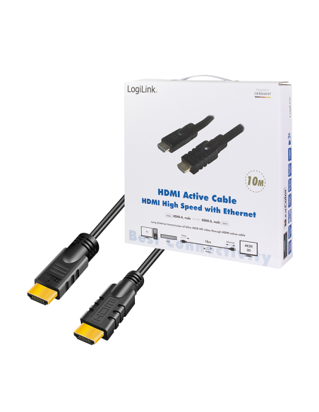 
CHA0015 LOGILINK - Cable HDMI A-A 15 metros Negro con ethernet 4K 26AWG Activo
