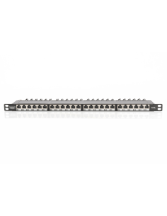 
DN-91624S-SL-EA Panel 19" 24 Puertos FTP Cat 6A Negro 0.5U Digitus