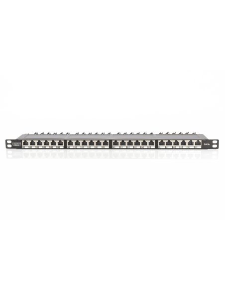 
DN-91624S-SL-EA Panel 19" 24 Puertos FTP Cat 6A Negro 0.5U Digitus
