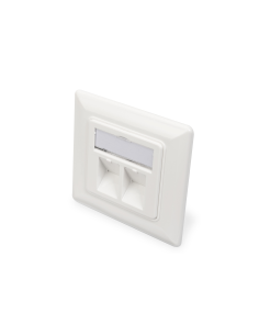 
DN-93801-1 Toma de corriente para módulos Keystone, marco de 80 x 80 mm y placa central de 50 x 50 mm  Blanco RAL9003