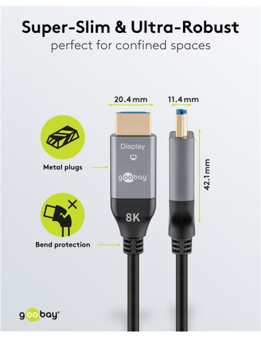
76276 GOOBAY - Cable HDMI A-A 30 metros Optico activo 8K 60Hz  48Gbps Cable AOC Goobay