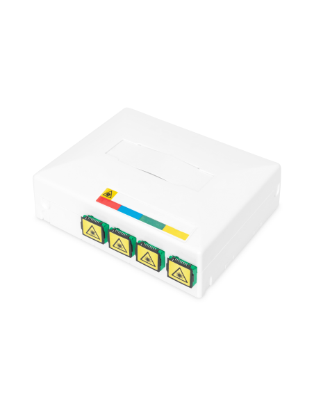 
DN-931094 Carcasa FTTH, con 4 adaptadores 4 SC (APC) SX Montaje en la pared y en raíl DIN