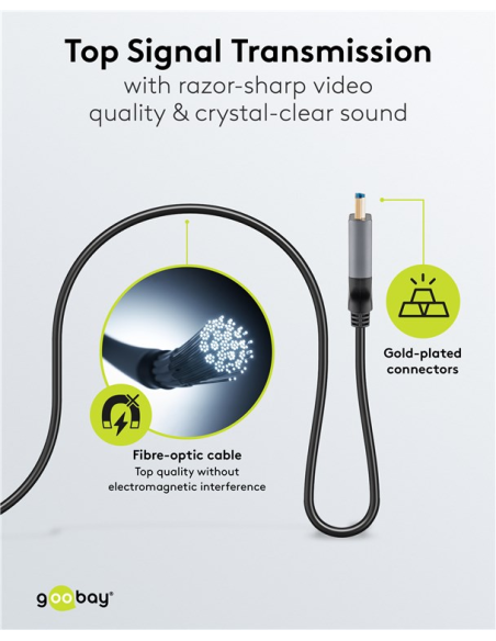 
76278 GOOBAY - Cable HDMI A-A 50 metros Optico activo 8K 60Hz  48Gbps Cable AOC Goobay